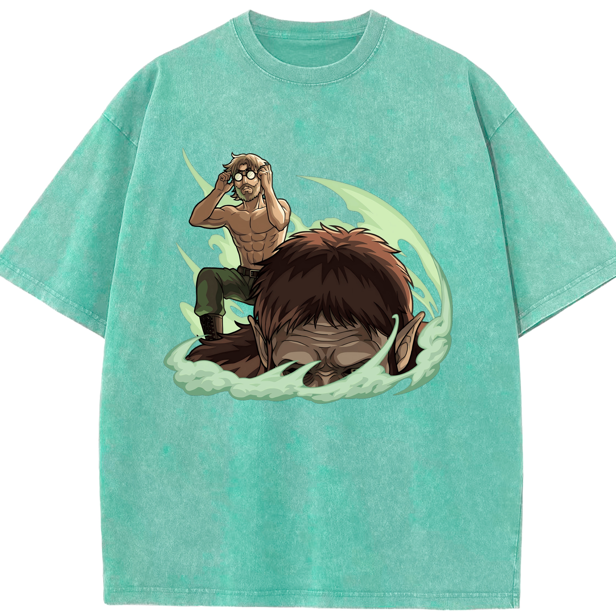 （画像用） 進撃の巨人 Attack on Titan 綿100% ヴィンテージ風 半袖Tシャツ（フロントプリント）